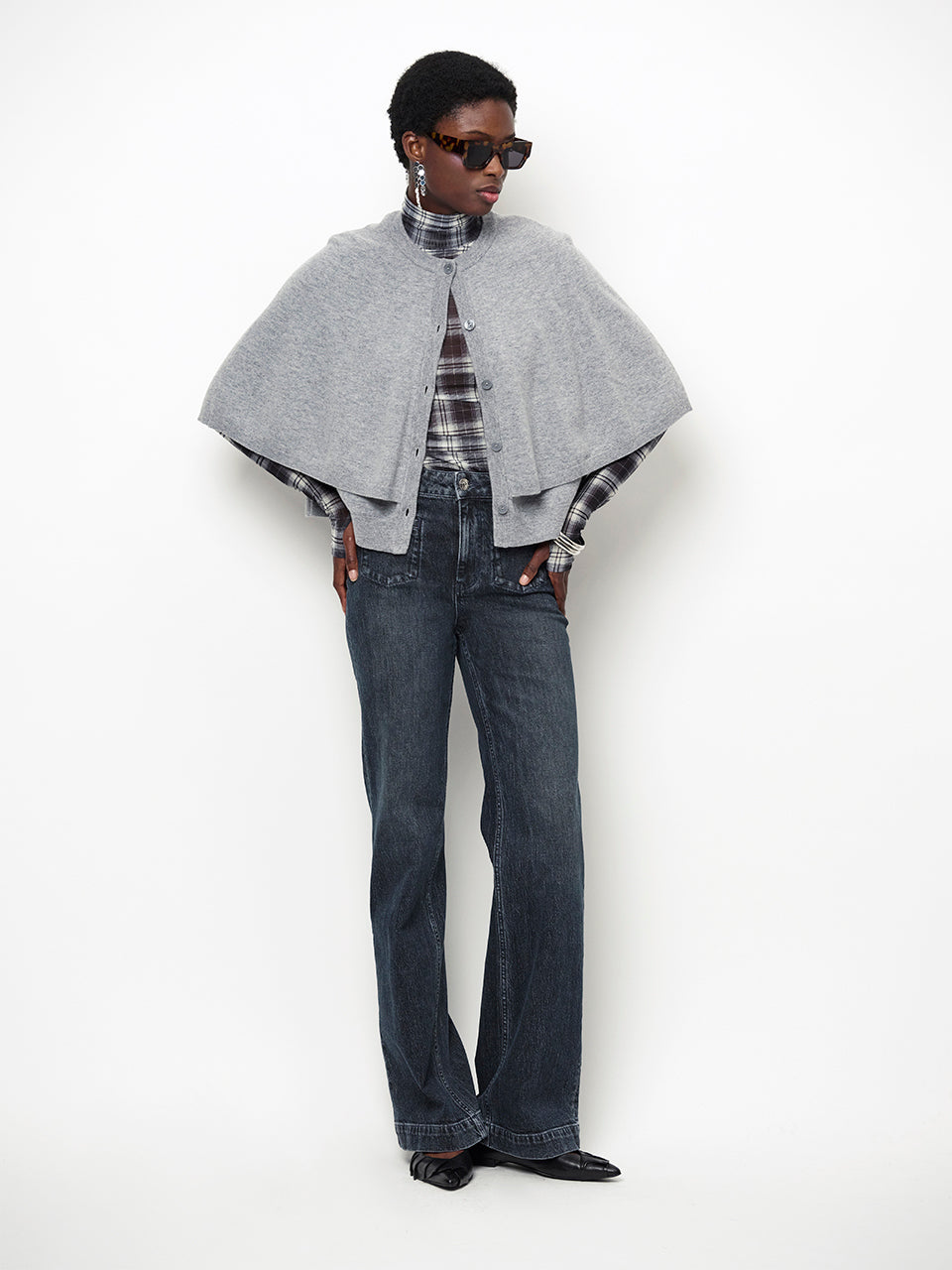 Dante6 Camyl Cape – Grijs-100% merino wol-DAMES TRUIEN & VESTEN-Grijs