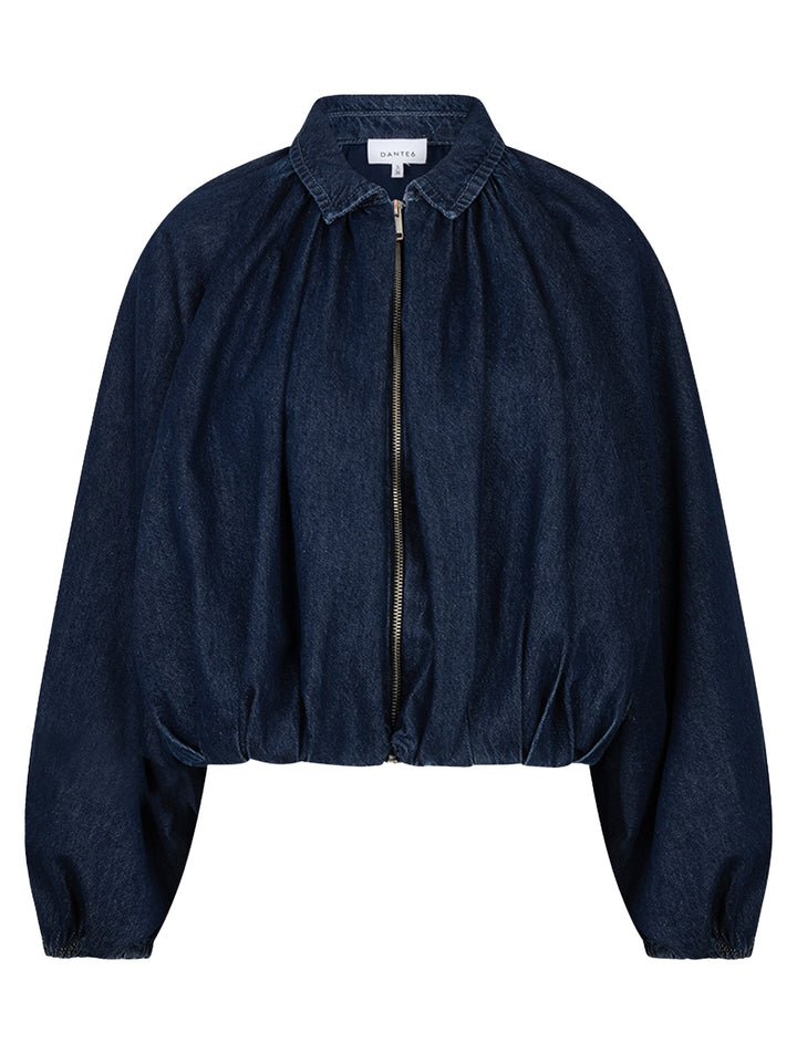 Dante6 Cassi Balloon Denim Jacket – Blauw-100% katoen-DAMES BLAZERS & JASJES-Blauw