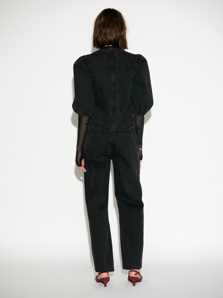 Dante6 Cici – Zwarte Denim Top-100% katoen-DAMES TOPS & BLOUSES-Zwart