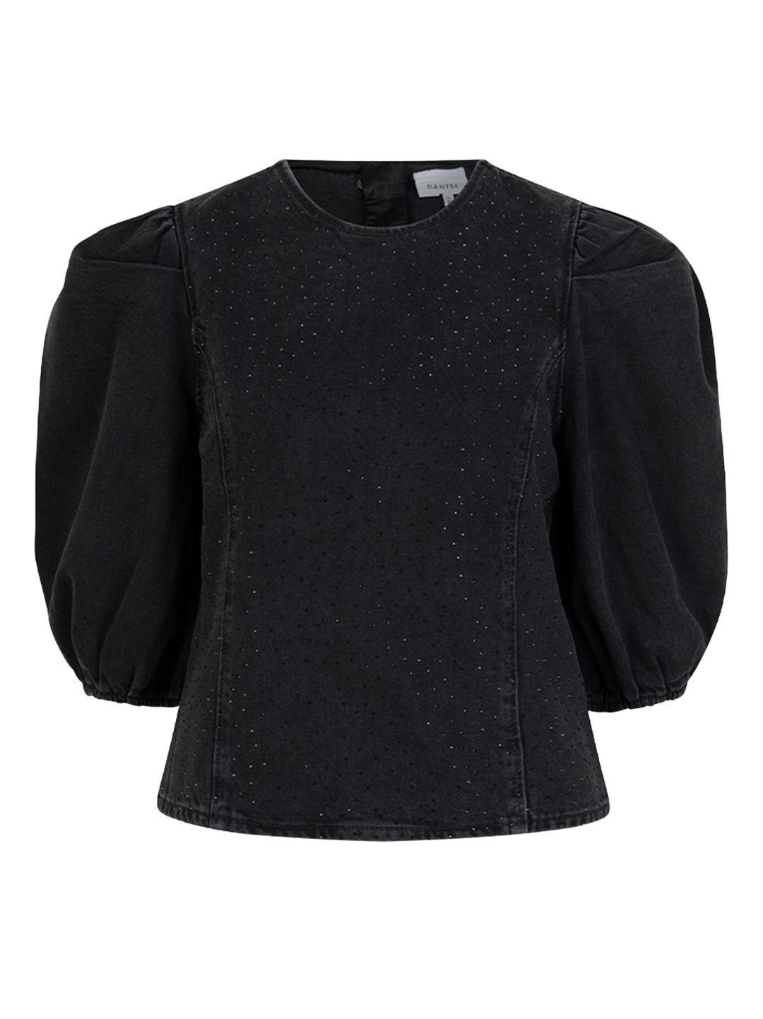 Dante6 Cici – Zwarte Denim Top-100% katoen-DAMES TOPS & BLOUSES-Zwart