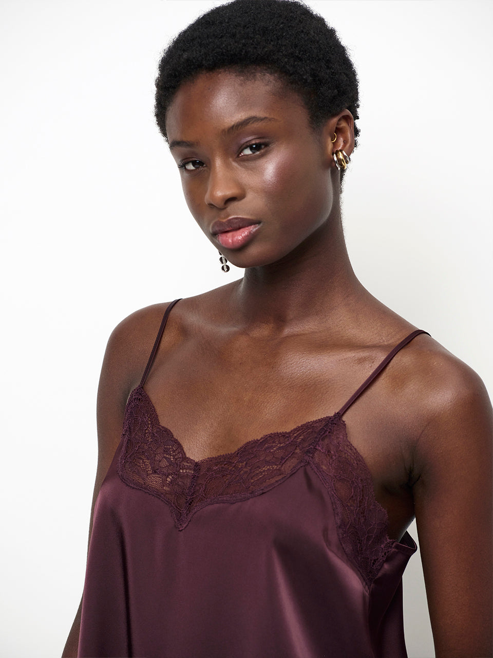 Dante6 Dawna Satijnen Camitop – Paars-100% polyester-DAMES TOPS & BLOUSES-Paars