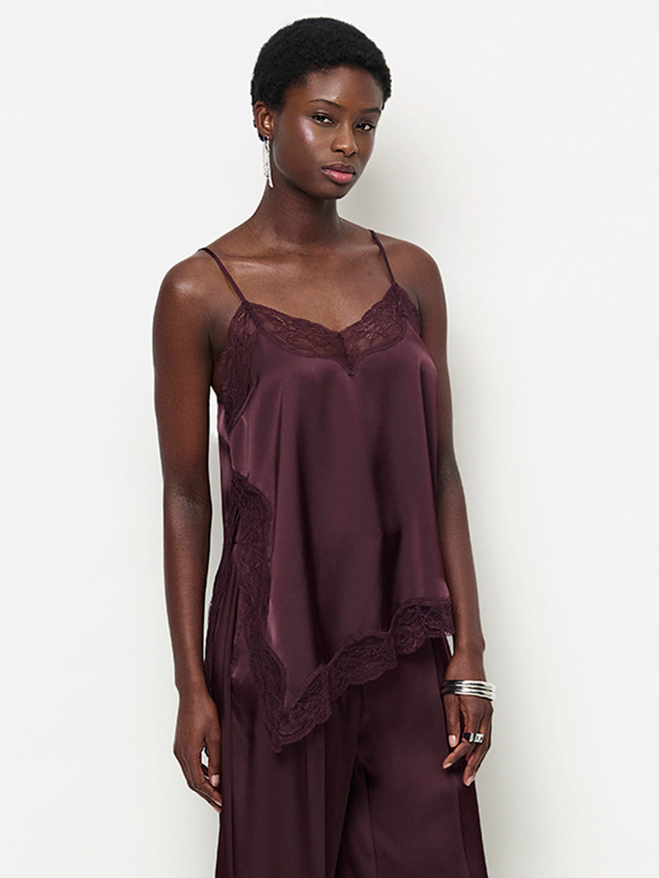 Dante6 Dawna Satijnen Camitop – Paars-100% polyester-DAMES TOPS & BLOUSES-Paars