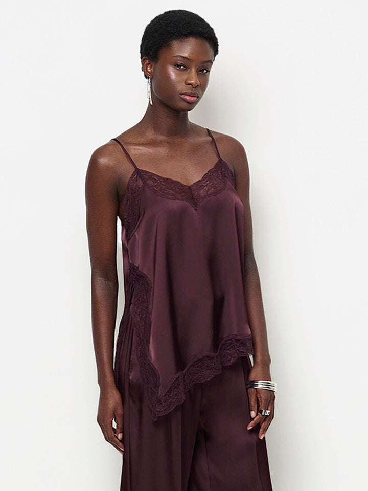 Dante6 Dawna Satijnen Camitop – Paars-100% polyester-DAMES TOPS & BLOUSES-Paars