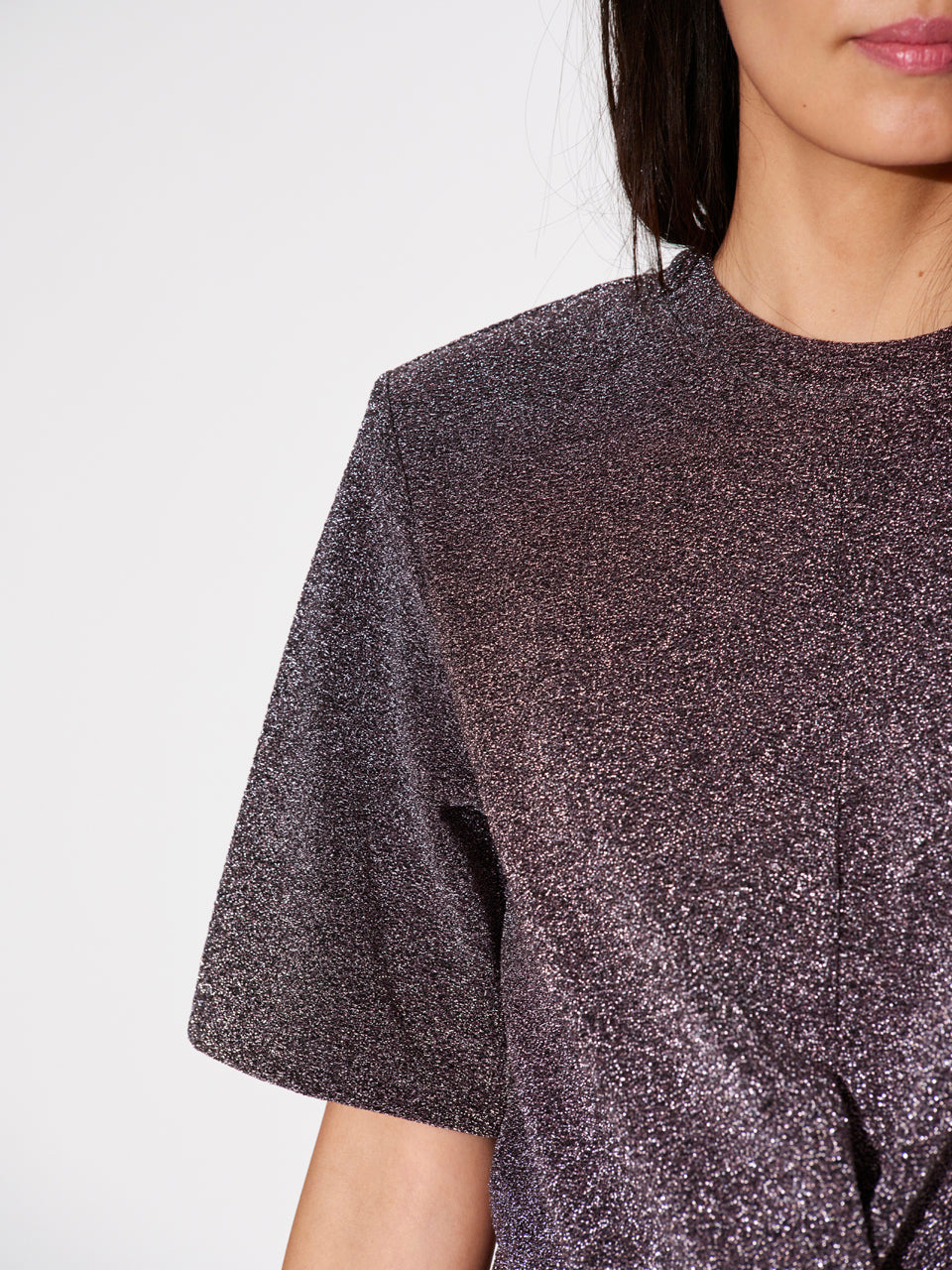 Dante6-Fantina top van luxe lurex jersey-68% polyamide, 27% polyester, 5% elastaan-DAMES TOPS & BLOUSES-Paars