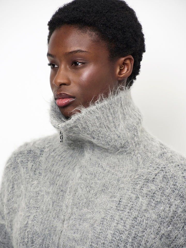 Dante6 Gebreide Trui Emyla – Grijs-50% alpaca wol, 35% polyamide, 15% merino wol-DAMES TRUIEN & VESTEN-Grijs