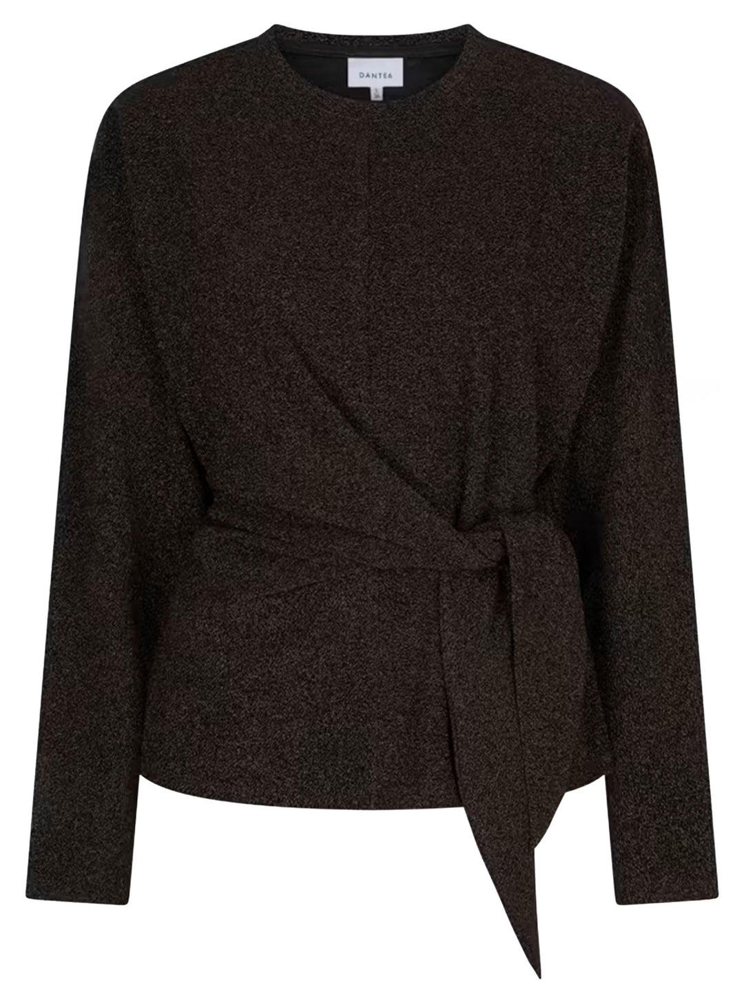 Dante6 Illume Lurex Wikkeltop – Bruin-68% gerecycled polyamide, 27% polyester, 5% elastaan-DAMES TOPS & BLOUSES-Bruin