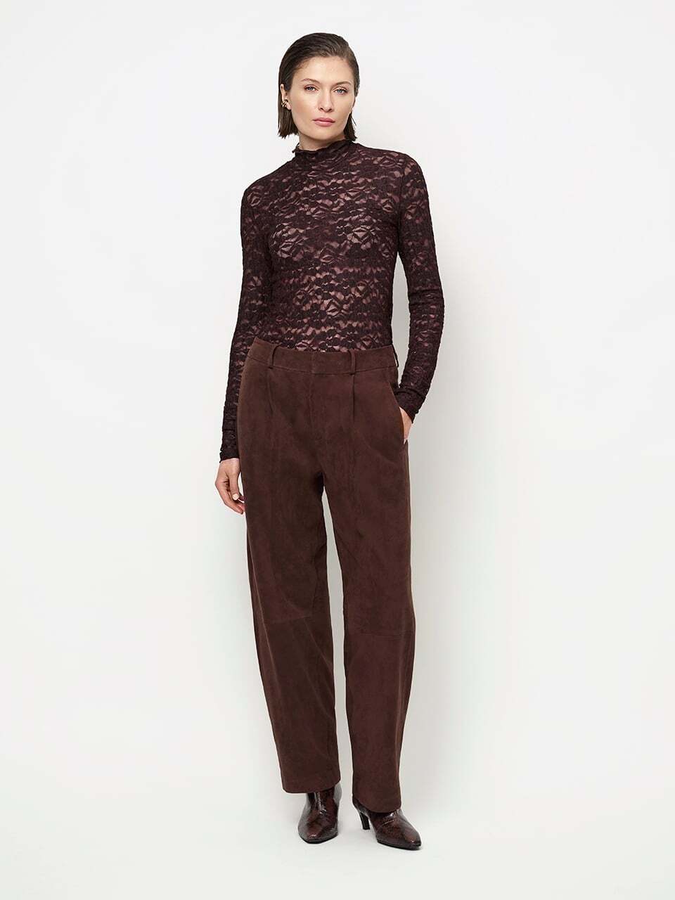 Dante6 Irony Kanten Coltop – Paars-92% polyamide, 8% elastaan-DAMES TOPS & BLOUSES-Paars