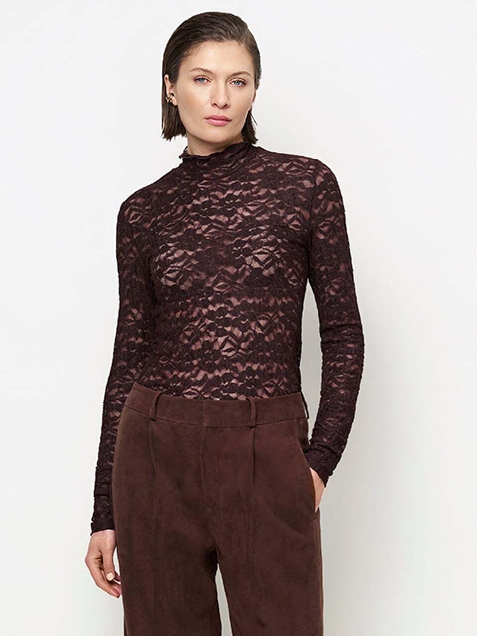 Dante6 Irony Kanten Coltop – Paars-92% polyamide, 8% elastaan-DAMES TOPS & BLOUSES-Paars
