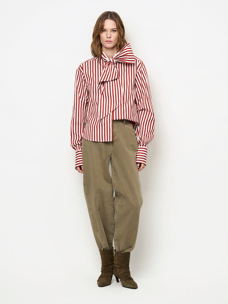 Dante6 Ivez Gestreepte Blouse – Rood-100% katoen-DAMES TOPS & BLOUSES-Rood