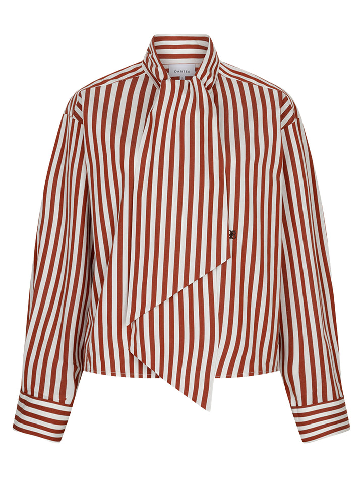 Dante6 Ivez Gestreepte Blouse – Rood-100% katoen-DAMES TOPS & BLOUSES-Rood