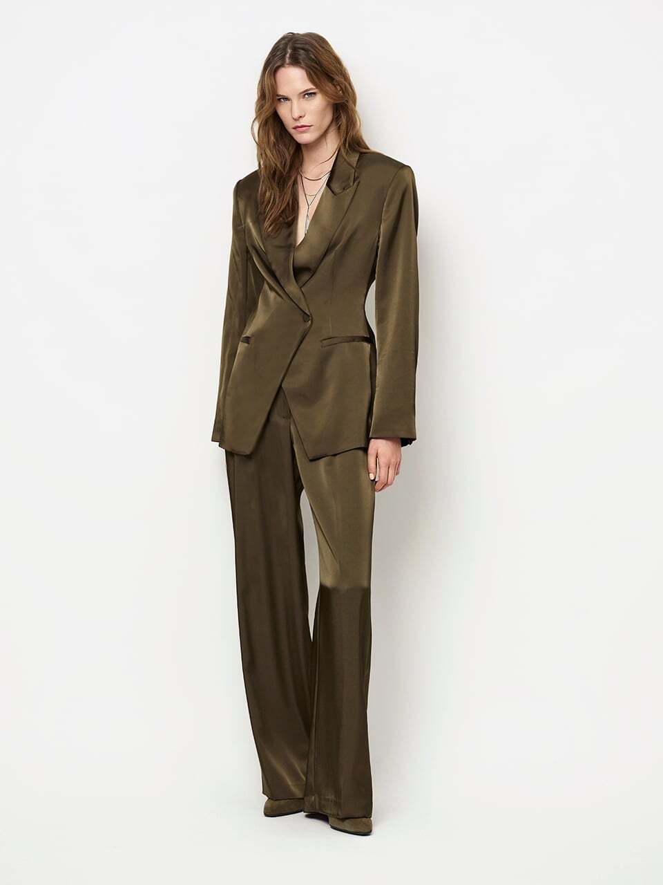 Dante6 Jules Satijnen Pantalon – Groen-100% gerecycled polyester-DAMES BROEKEN-Groen