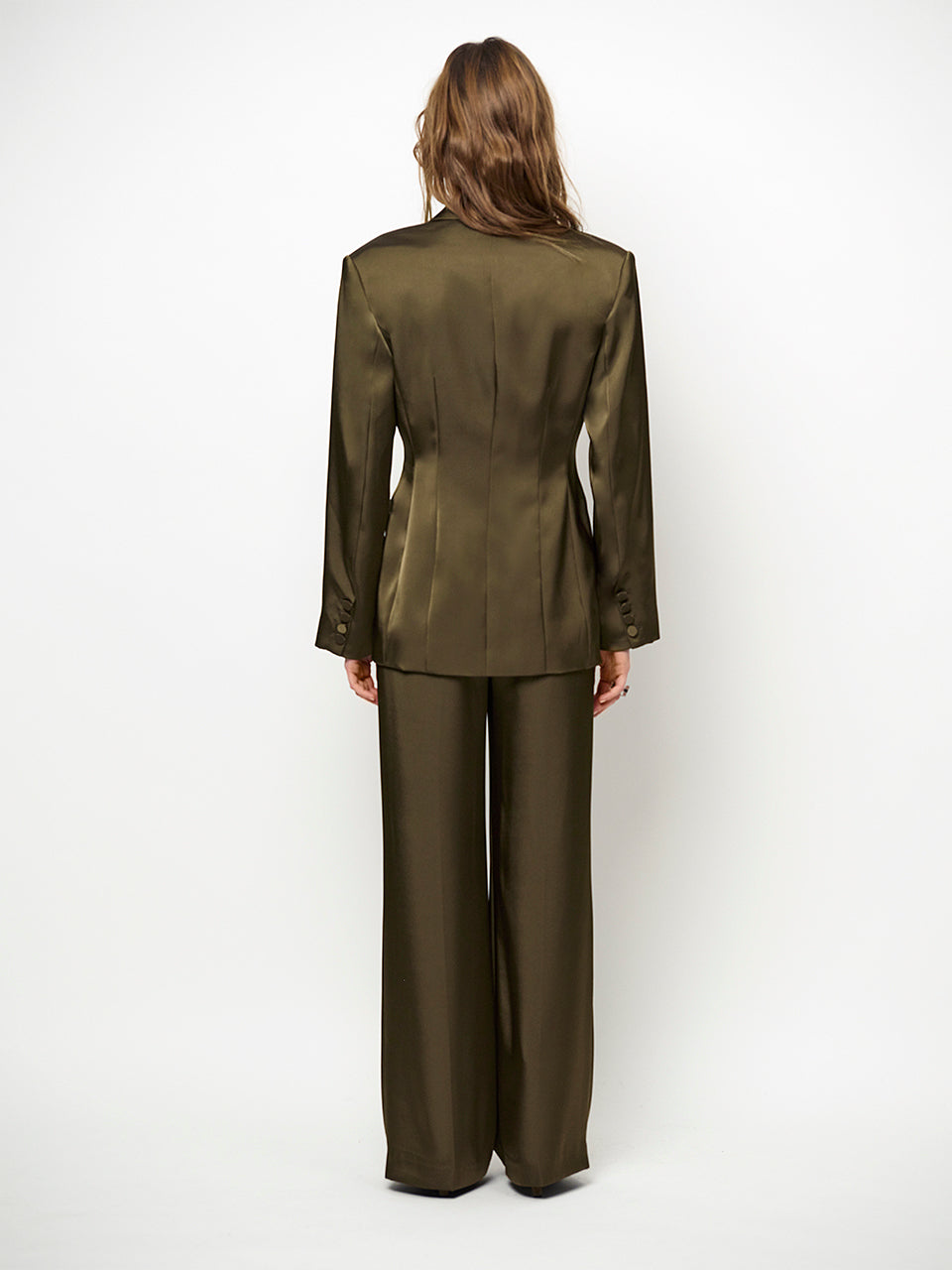 Dante6 Jules Satijnen Pantalon – Groen-100% gerecycled polyester-DAMES BROEKEN-Groen