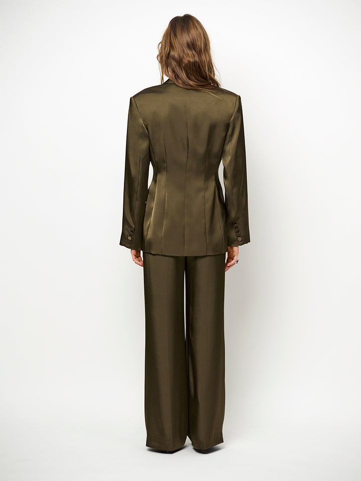 Dante6 Jules Satijnen Pantalon – Groen-100% gerecycled polyester-DAMES BROEKEN-Groen