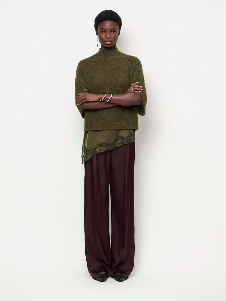 Dante6 Mahani Cape Trui – Groen-41% alpaca wol, 37% polyamide, 22% merino wol-DAMES TRUIEN & VESTEN-Groen
