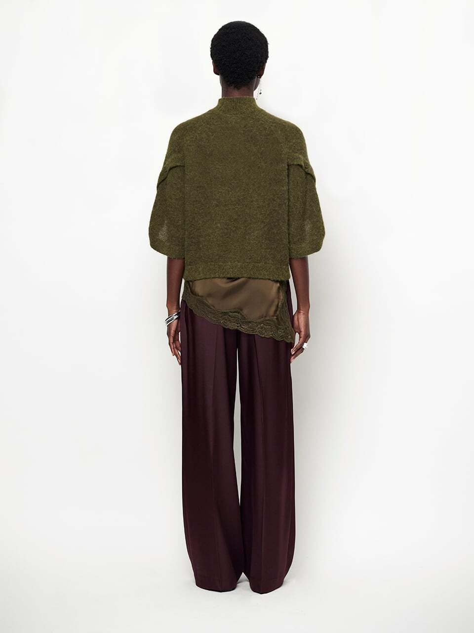 Dante6 Mahani Cape Trui – Groen-41% alpaca wol, 37% polyamide, 22% merino wol-DAMES TRUIEN & VESTEN-Groen