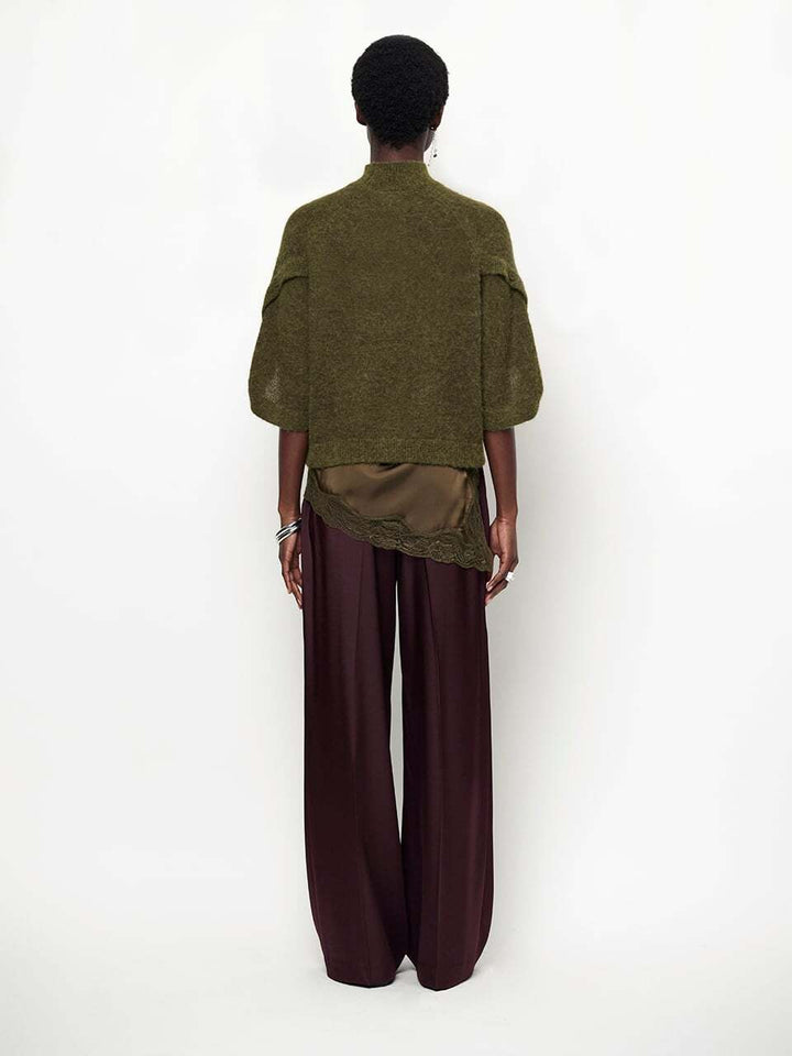 Dante6 Mahani Cape Trui – Groen-41% alpaca wol, 37% polyamide, 22% merino wol-DAMES TRUIEN & VESTEN-Groen