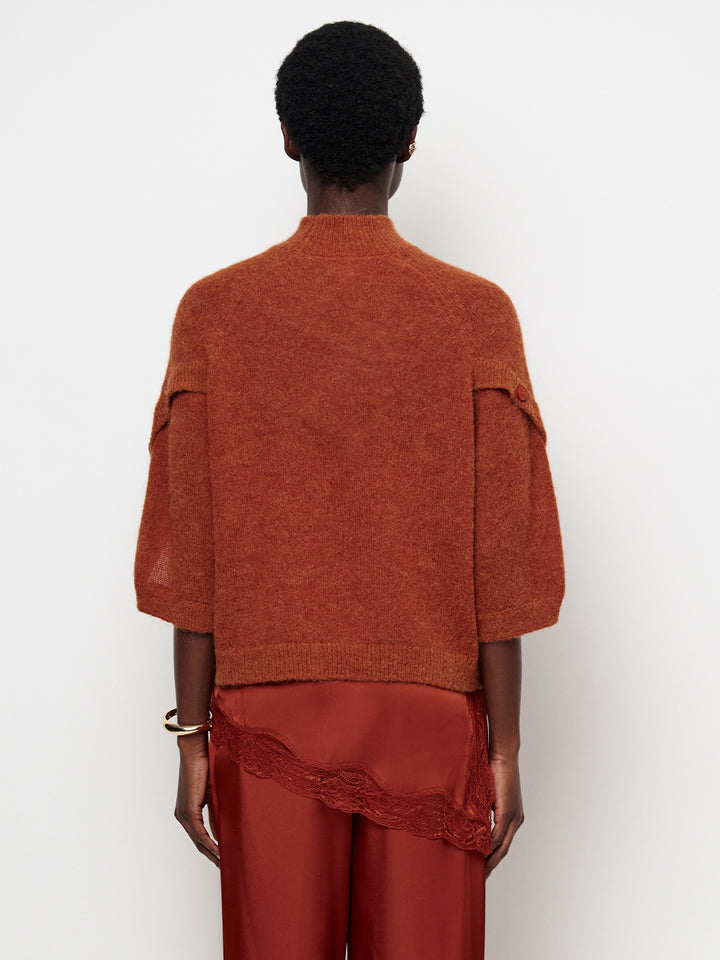 Dante6 Mahani Cape Trui – Oranje-41% alpaca wol, 37% polyamide, 22% merino wol-DAMES TRUIEN & VESTEN-Oranje