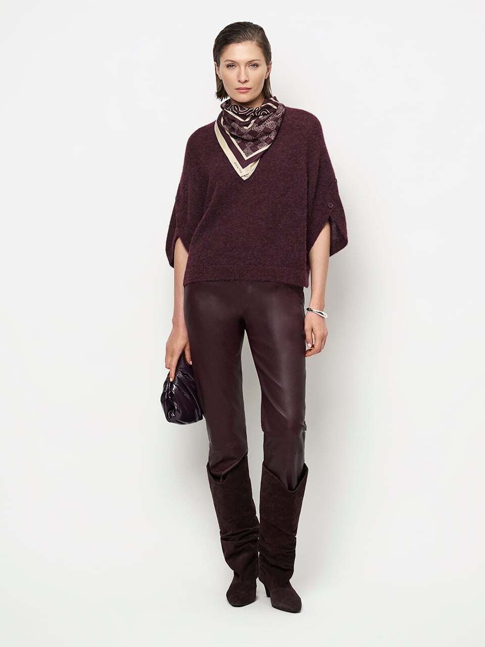 Dante6 Mahani Cape Trui – Paars-41% alpaca wol, 37% polyamide, 22% merino wol-DAMES TRUIEN & VESTEN-Paars