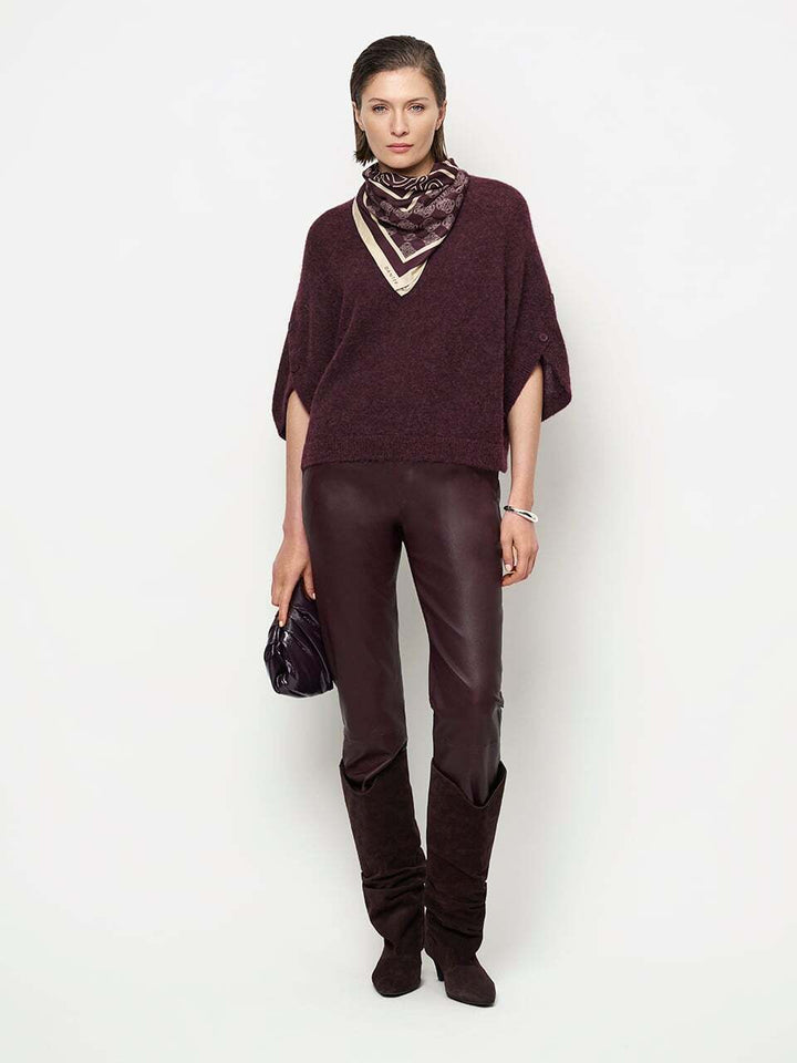 Dante6 Mahani Cape Trui – Paars-41% alpaca wol, 37% polyamide, 22% merino wol-DAMES TRUIEN & VESTEN-Paars