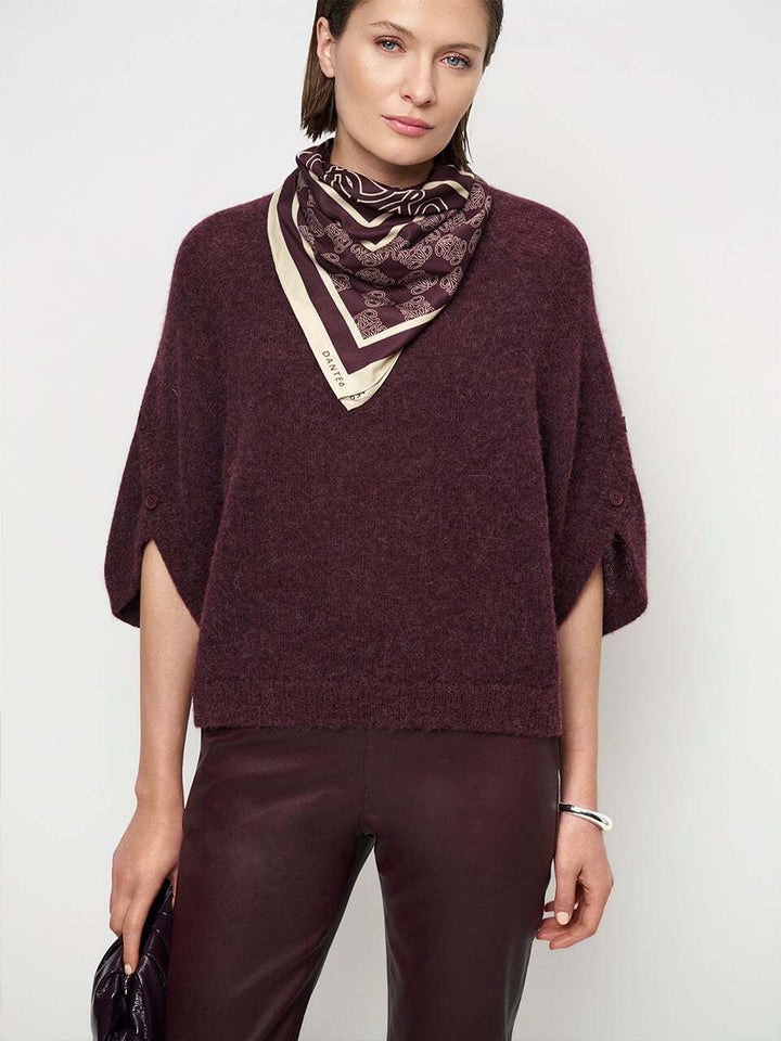 Dante6 Mahani Cape Trui – Paars-41% alpaca wol, 37% polyamide, 22% merino wol-DAMES TRUIEN & VESTEN-Paars