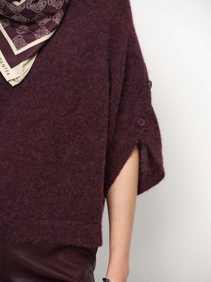 Dante6 Mahani Cape Trui – Paars-41% alpaca wol, 37% polyamide, 22% merino wol-DAMES TRUIEN & VESTEN-Paars