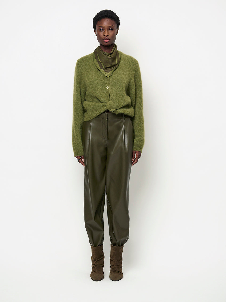 Dante6 Minora Imitatieleer Broek – Groen-60% polyurethaan, 40% polyester-DAMES BROEKEN-Groen
