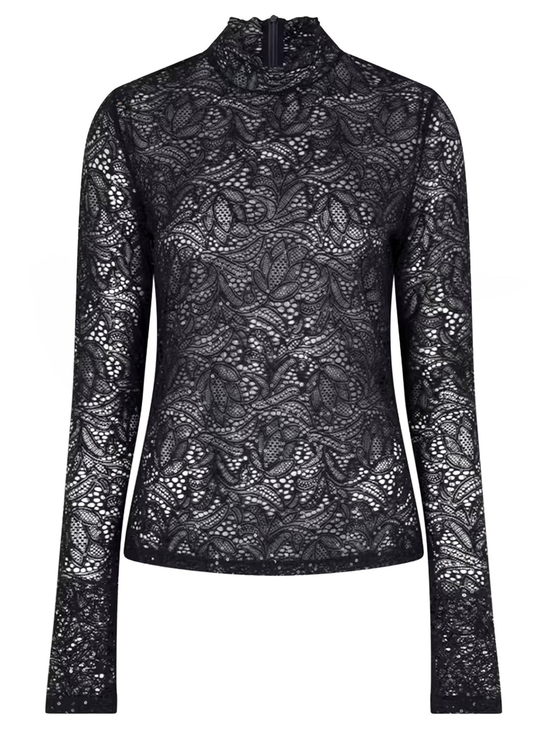 Dante6 Nicyra Kanten Coltop – Blauw-87% gerecycled polyamide, 13% elastaan-DAMES TOPS & BLOUSES-Blauw