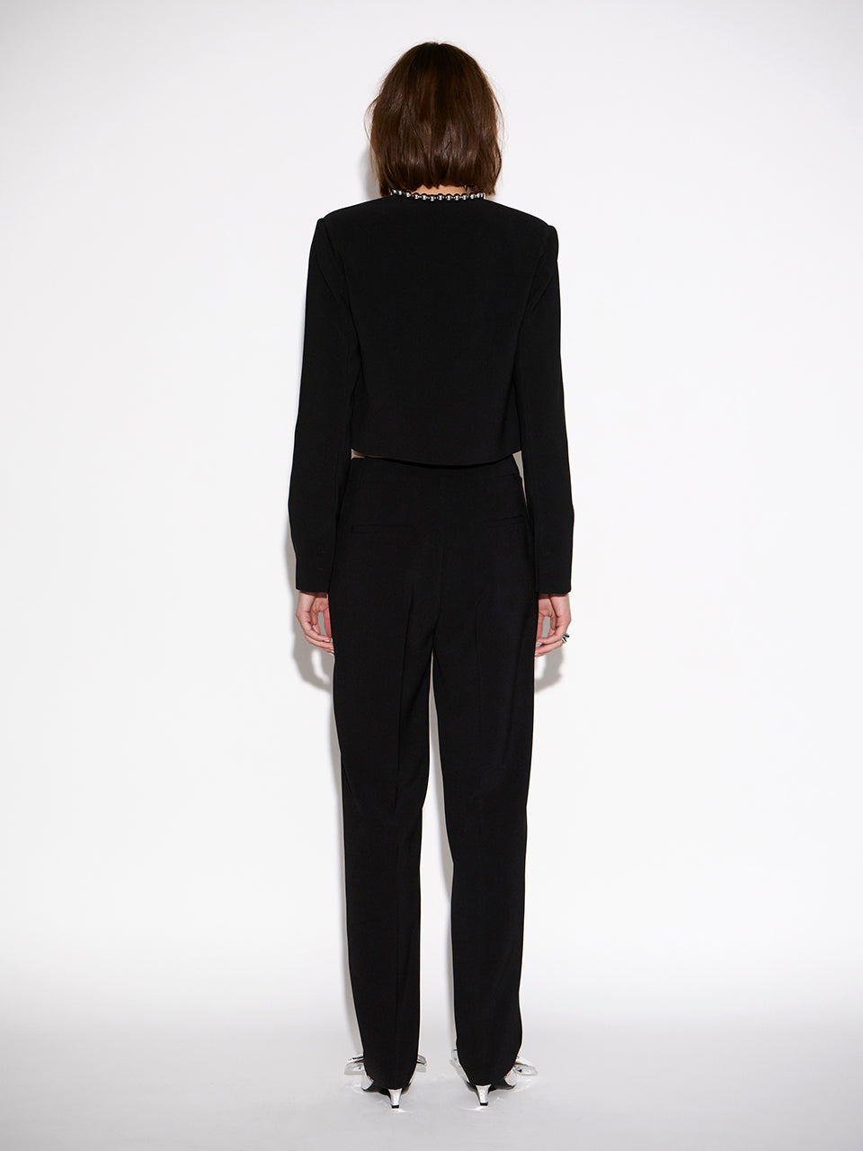 Dante6-Polena tapered leg broek-92% polyester, 8% elastaan-DAMES BROEKEN-Zwart