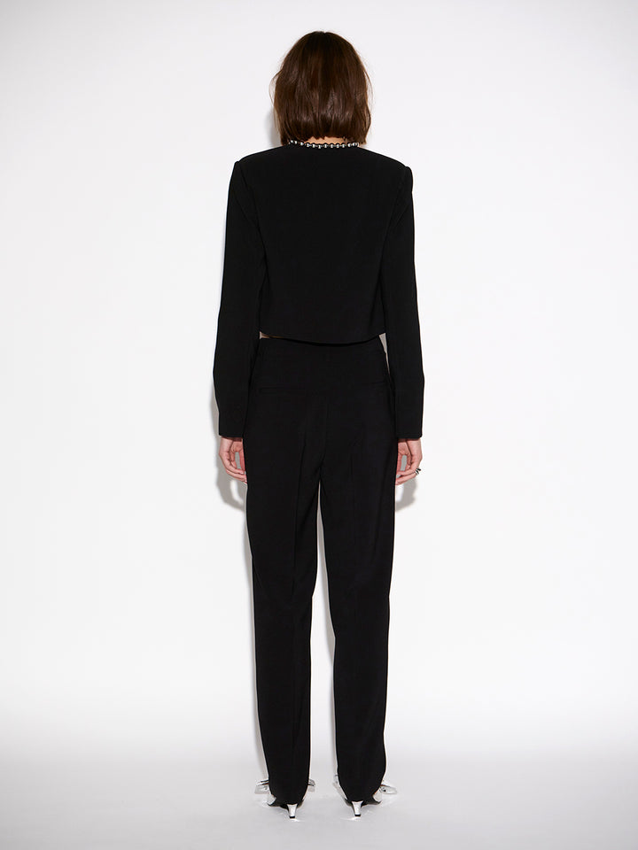 Dante6-Polena tapered leg broek-92% polyester, 8% elastaan-DAMES BROEKEN-Zwart