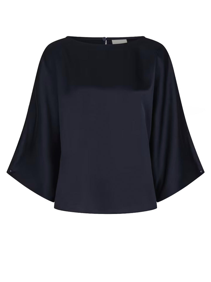 Dante6 Risette Satijnen Top – Blauw -100% polyester-DAMES TOPS & BLOUSES-Blauw