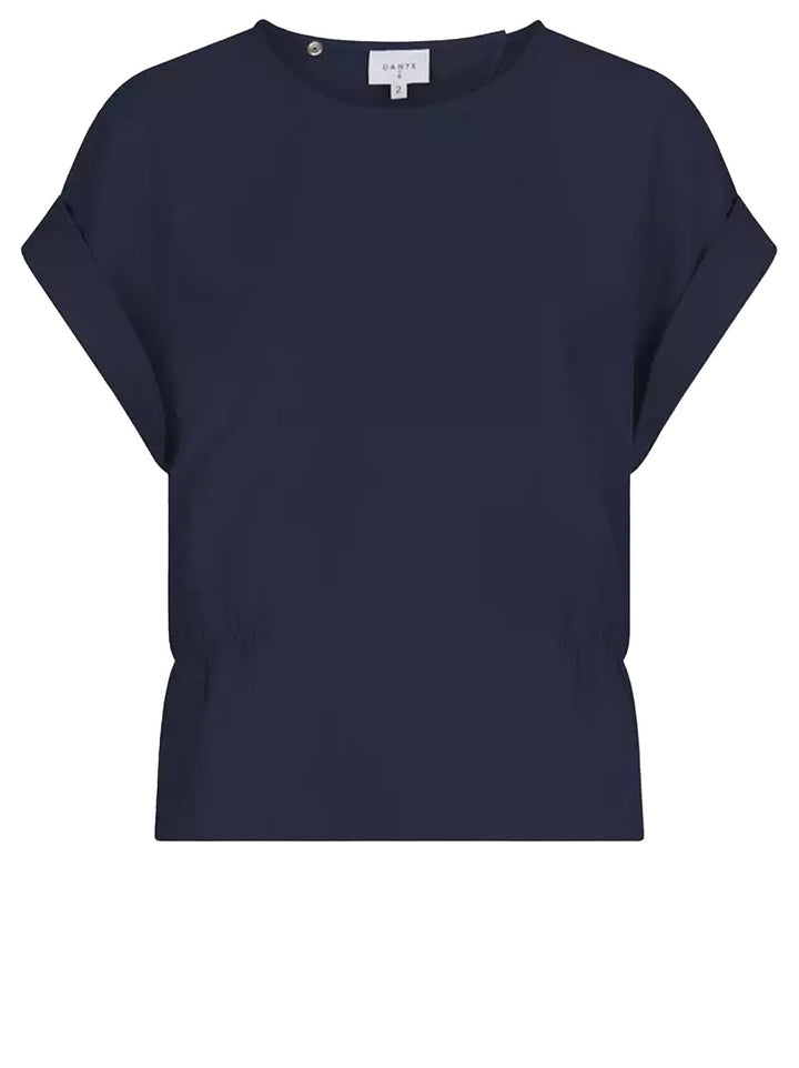 DANTE6 SERWYN top-60% polyester, 40% recycled polyester-DAMES TOPS & BLOUSES-Blauw