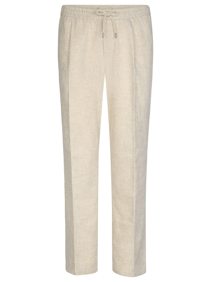 De Profuomo linnen loose fit Pantalon – Beige-55% linnen, 45% katoen-HEREN BROEKEN-Beige