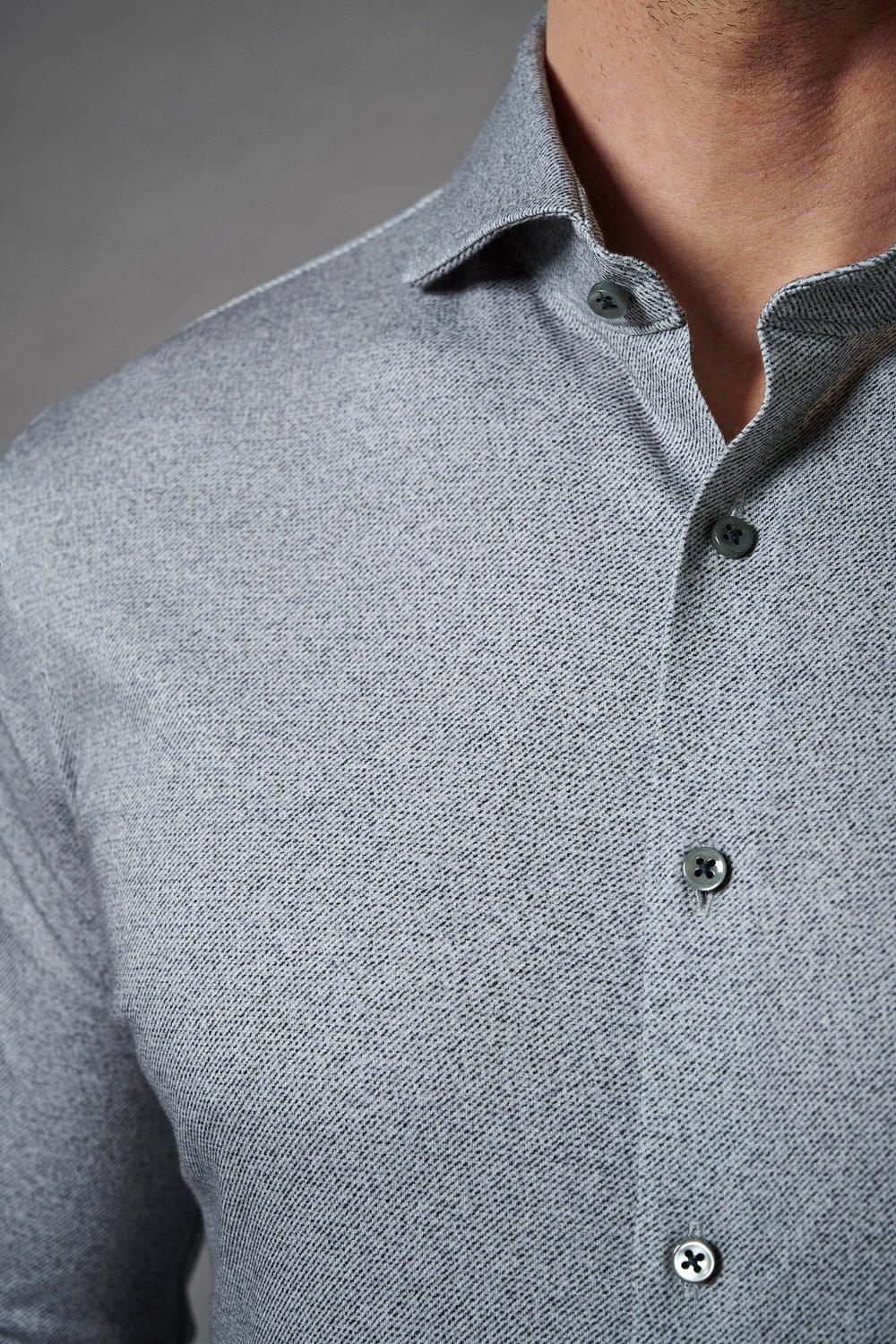 DESOTO luxury line HAI slim-100% katoen-HEREN SHIRTS-Grijs