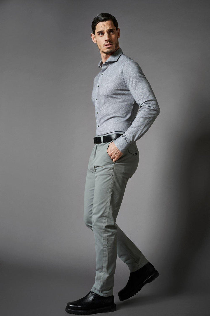 DESOTO luxury line HAI slim-100% katoen-HEREN SHIRTS-Grijs