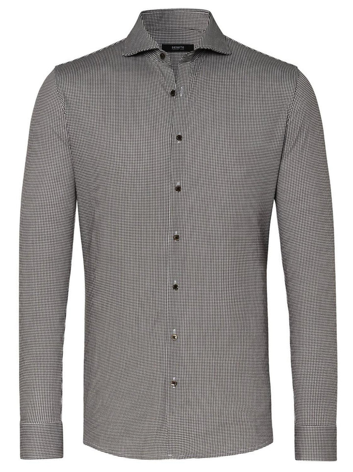 DESOTO luxury line slim-100% katoen-HEREN SHIRTS-Bruin