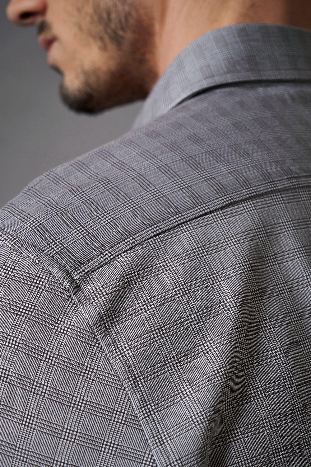 DESOTO luxury line slim fit-100% katoen-HEREN SHIRTS-Bruin