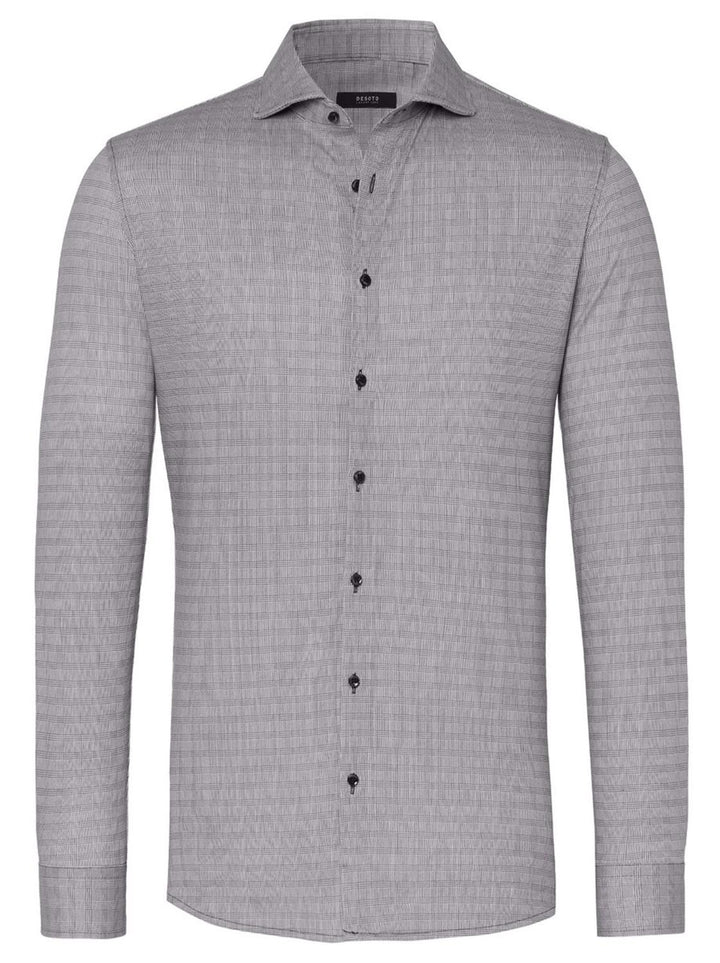DESOTO luxury line slim fit-100% katoen-HEREN SHIRTS-Bruin