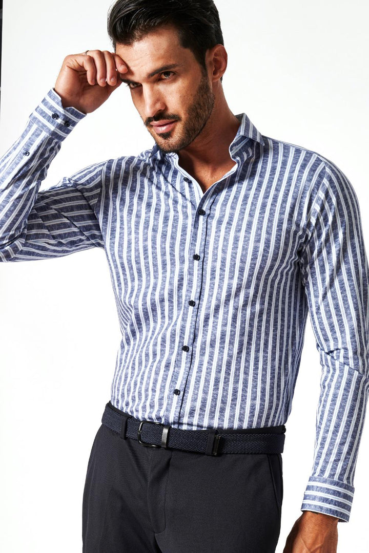 DESOTO overhemd-100% katoen-HEREN SHIRTS-Blauw