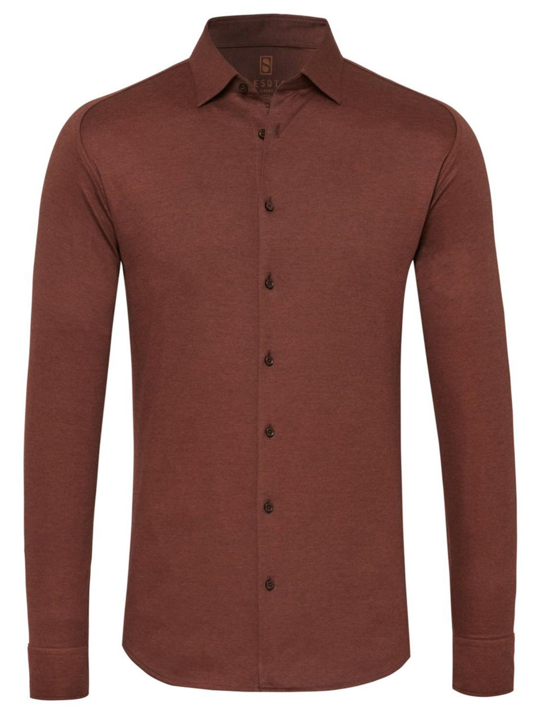 DESOTO shirt KENT 1/1-100% katoen-HEREN SHIRTS-Bruin