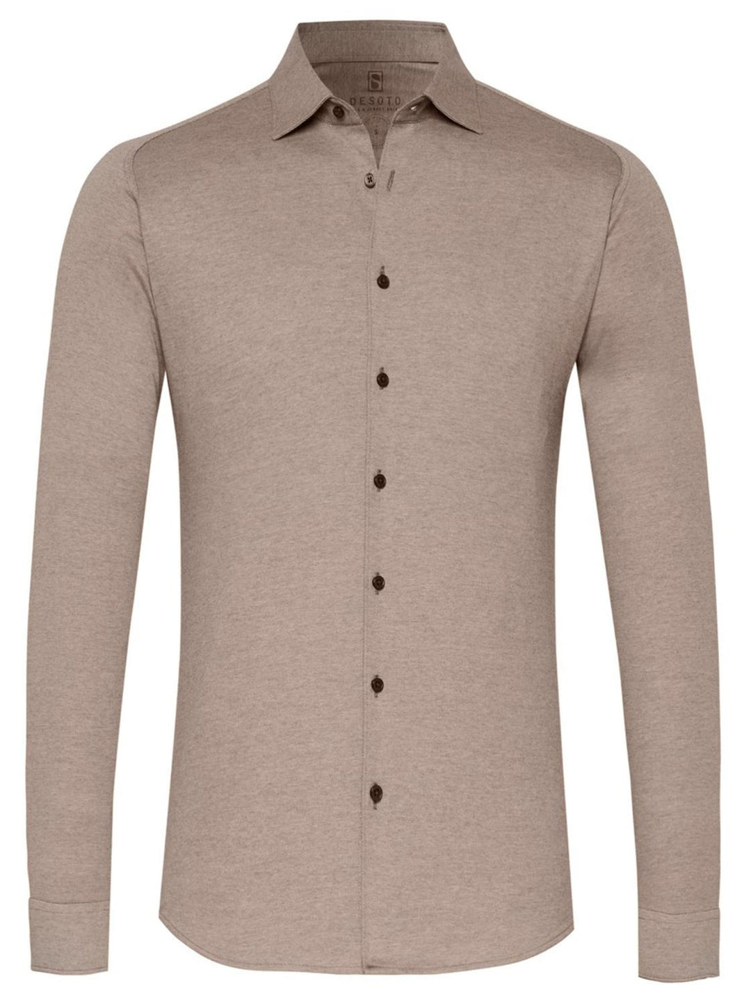 Desoto shirt KENT 1/1-100% katoen-HEREN SHIRTS-Bruin