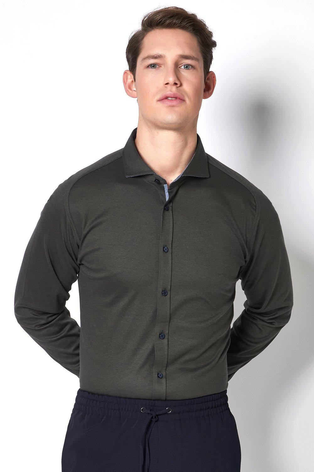 DESOTO shirt NEW HAI 1/1-100% katoen-HEREN SHIRTS-Groen