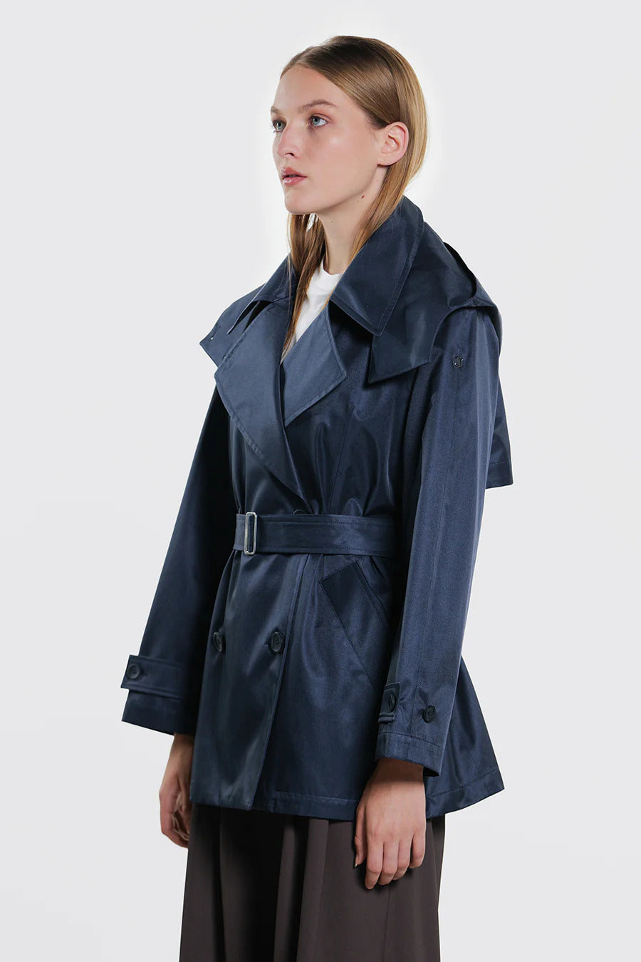 Duno Aurel trenchcoat – Blauw-60% katoen, 40% polyester-DAMES JASSEN & JACKS-Blauw
