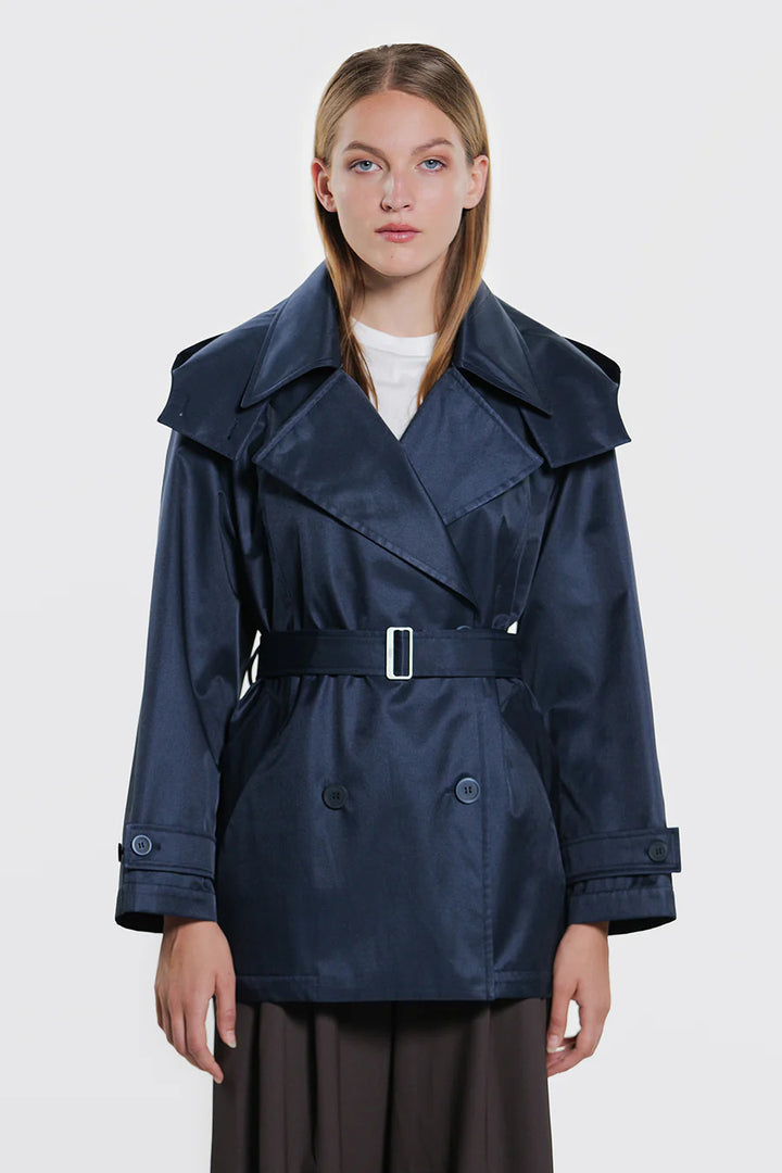 Duno Aurel trenchcoat – Blauw-60% katoen, 40% polyester-DAMES JASSEN & JACKS-Blauw