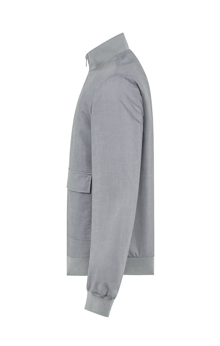 DUNO bomberjack SOUND MAROLA-30% Wol<br />62% Polyester<br />8% Elastaan-HEREN JASSEN & JACKS-Grijs