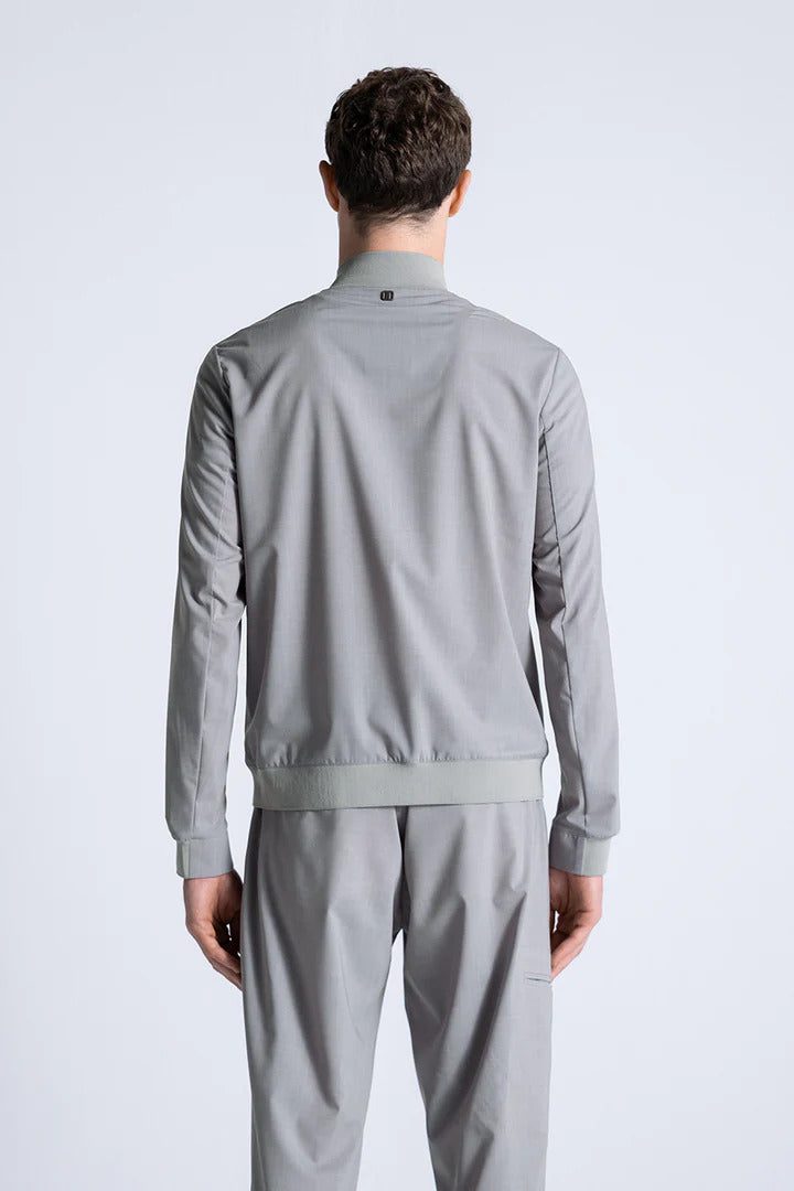 DUNO bomberjack SOUND MAROLA-30% Wol<br />62% Polyester<br />8% Elastaan-HEREN JASSEN & JACKS-Grijs