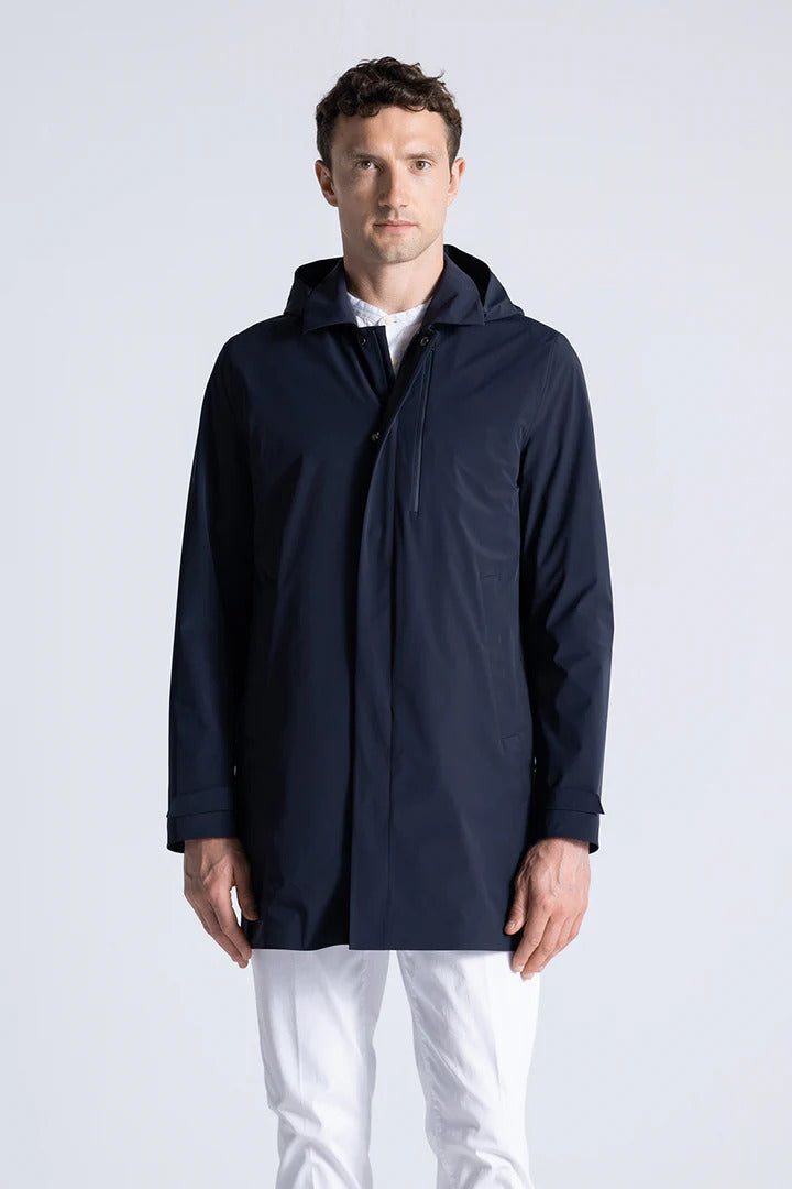 DUNO coat STORM dark night-86% Polyamide<br />14% Elastane-HEREN JASSEN & JACKS-Blauw