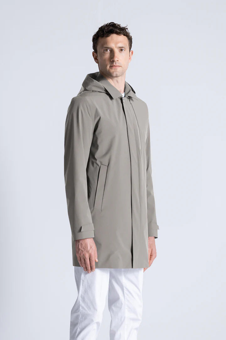 DUNO coat STORM taupe grey-86% Polyamide<br />14% Elastane-HEREN JASSEN & JACKS-Grijs