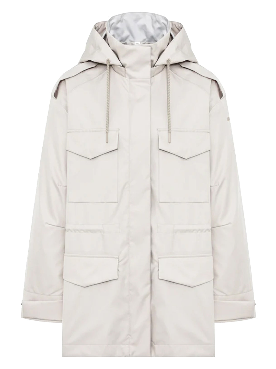 DUNO korte parka ATENA-83% Polyester<br />17% Zijden-DAMES JASSEN & JACKS-Beige