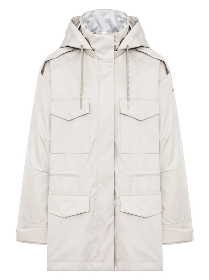 DUNO korte parka ATENA-83% Polyester<br />17% Zijden-DAMES JASSEN & JACKS-Beige