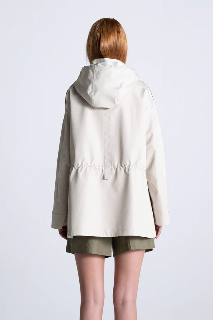 DUNO korte parka ATENA-83% Polyester<br />17% Zijden-DAMES JASSEN & JACKS-Beige